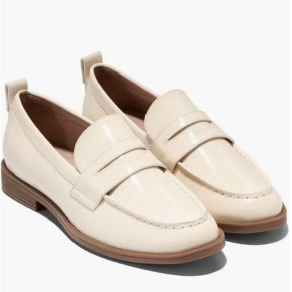 Cole Haan $120 Stassi Penny Loafer Women's Ivory Patent Leather Sz 11 NIB! - Picture 1 of 6
